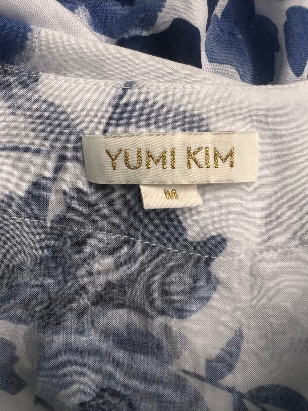 Yumi Kim Blue White Robe M Kimono Resort Boho Beach Resort Vacation Romantic Spa - Picture 9 of 14